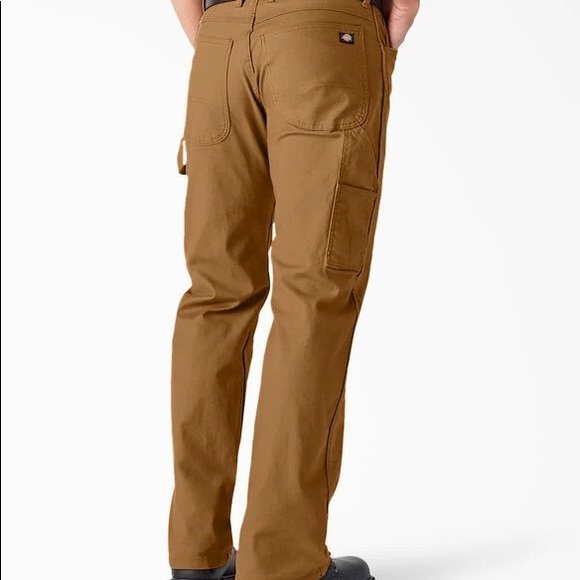 Men’s Relaxed Fit Straight Leg Heavyweight Duck Carpenter Pants, Brown Duck - Picture 2 of 14